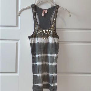 tie dye embellished tank top